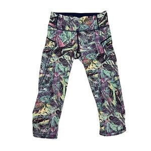 Lululemon Athletica Top Speed Multicolor Cropped Leggings Size 4